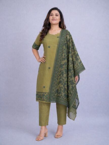 Piece Ethnic Sets - Olive Green (3pes set)
